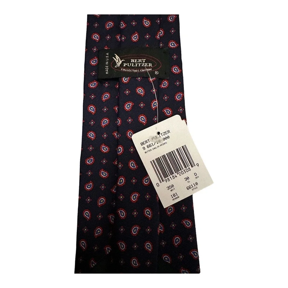 BERT PULITZER VINTAGE MENS 100%SILK CLASSIC NECK TIE COLLECTORS WIDTH: 3 3/4